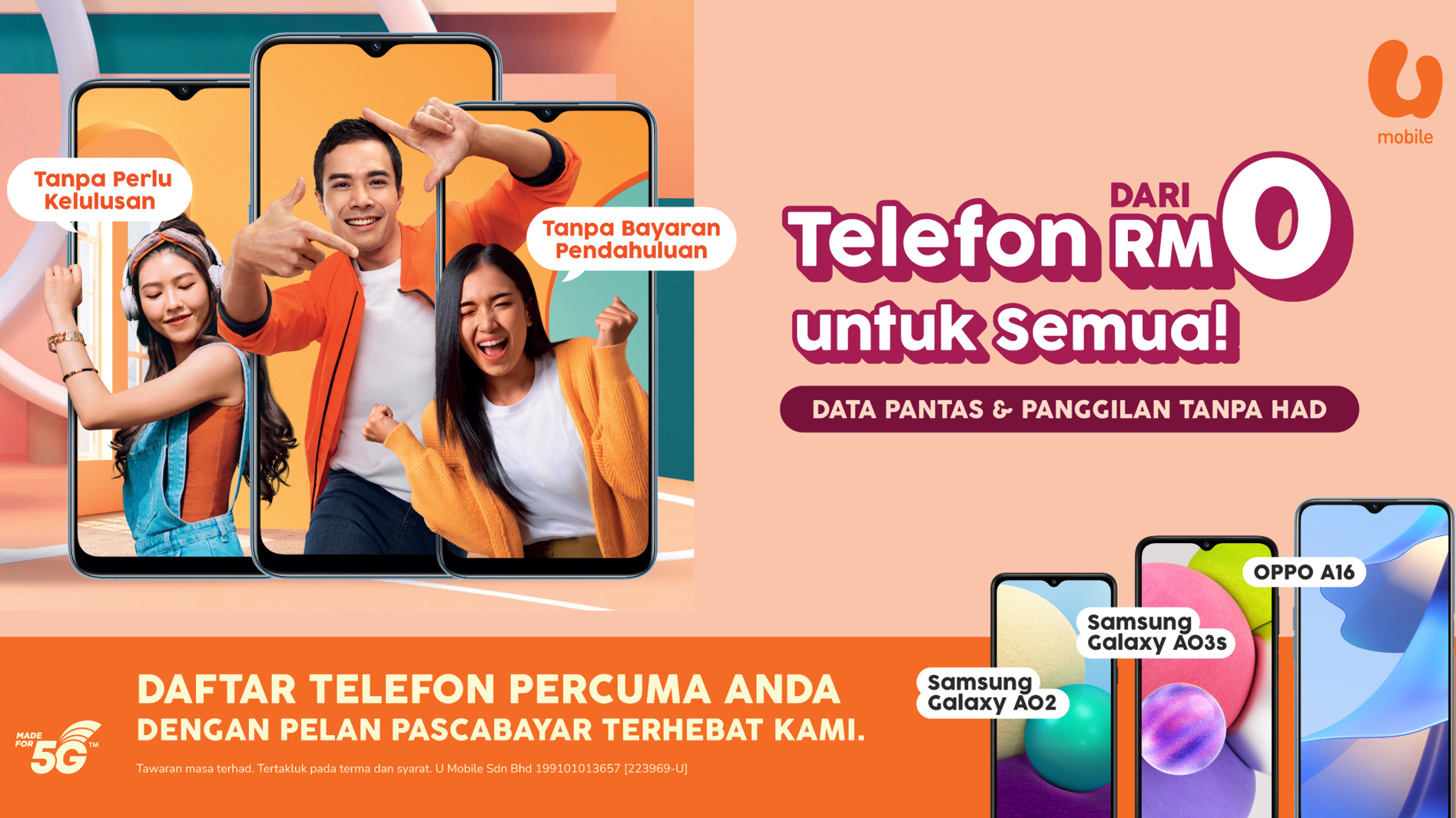 Umobile pakej malaysia peranti keluarga RM0 Phones